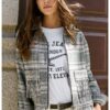Карирано яке с ресни Pepe Jeans London
