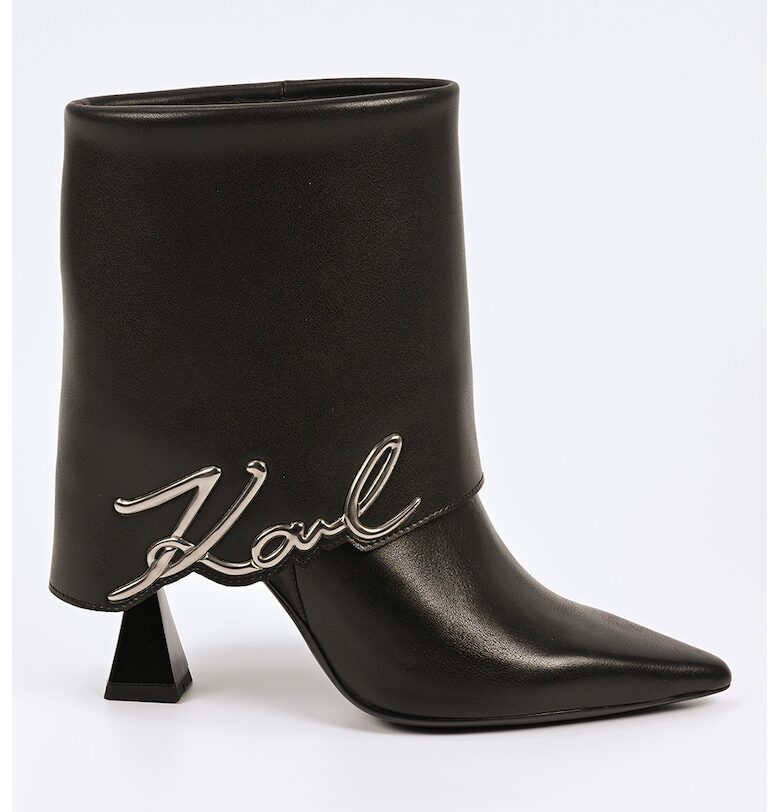 Кожени боти с лого Karl Lagerfeld