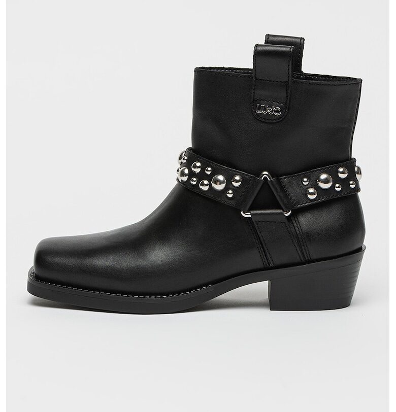 Кожени боти с ток и квадратен връх Liu Jo