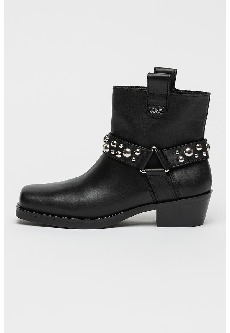 Кожени боти с ток и квадратен връх Liu Jo