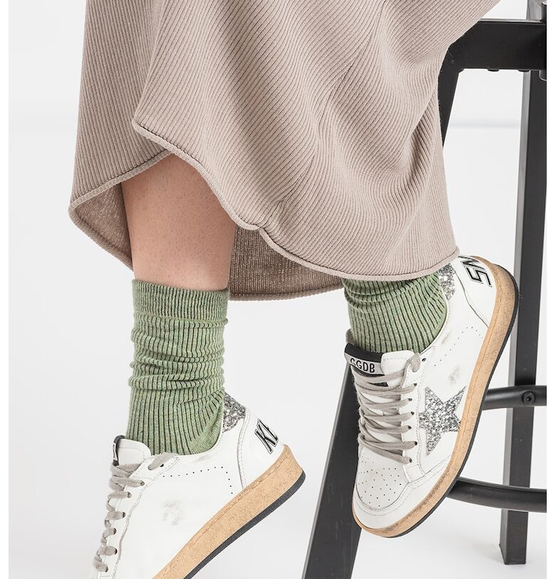 Кожени кецове с бляскави детайли GOLDEN GOOSE