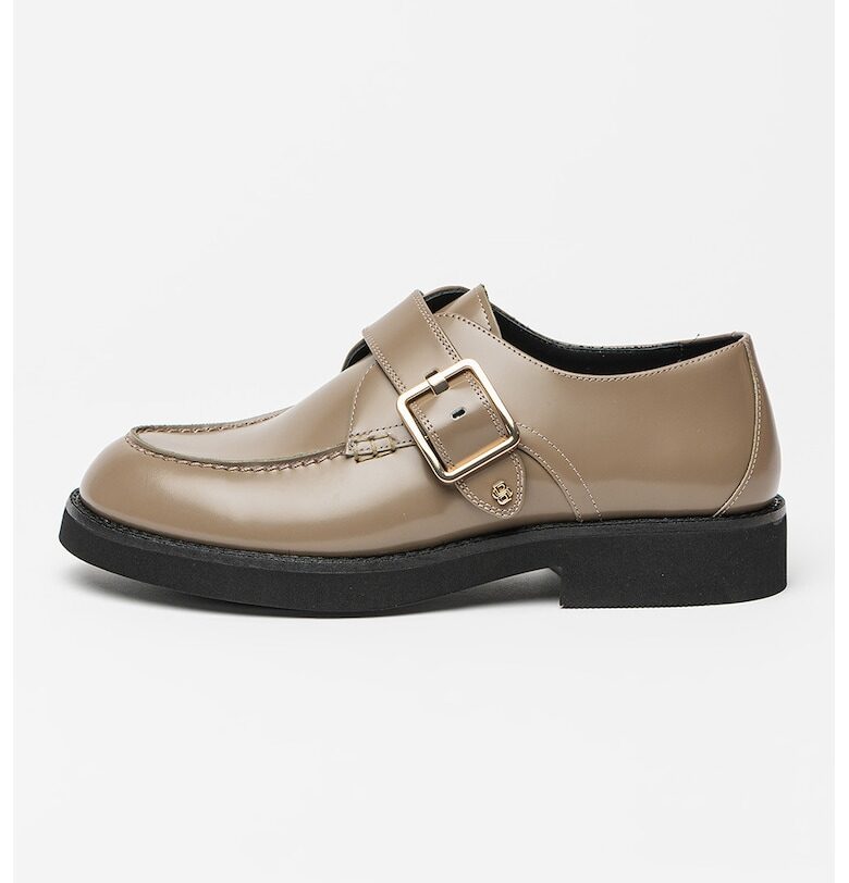 Кожени мокасини Eleri с каишки с тока BOSS