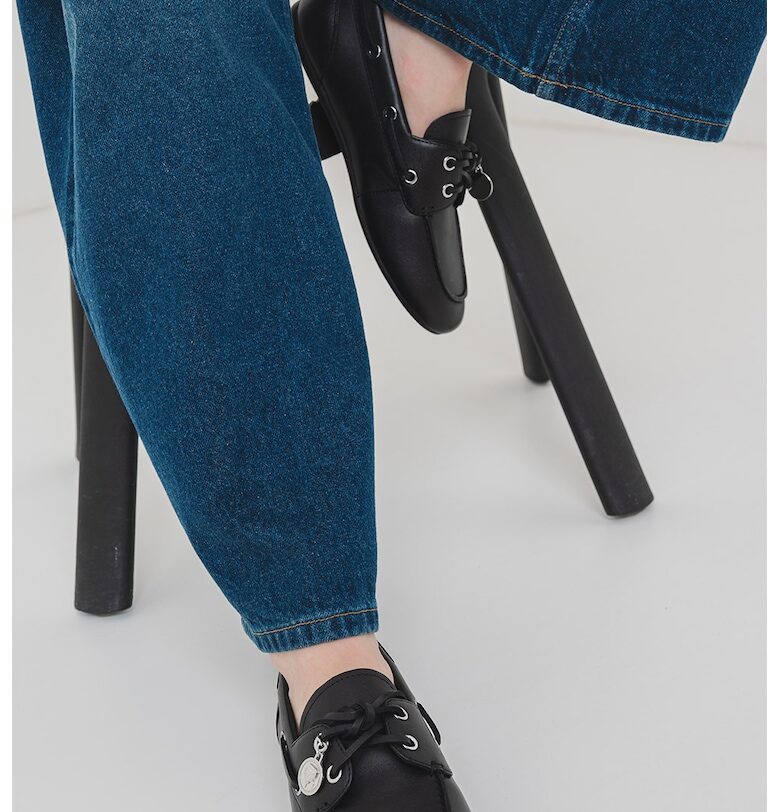 Кожени мокасини Marlee с метален аксесоар Karl Lagerfeld