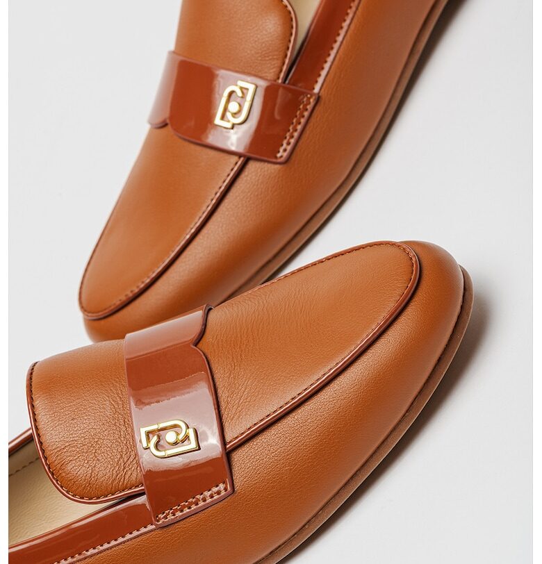 Кожени мокасини с метално лого Liu Jo