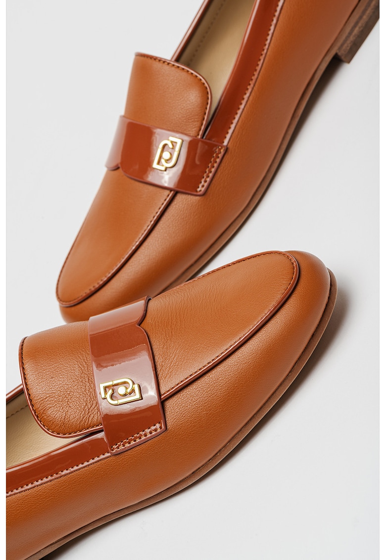 Кожени мокасини с метално лого Liu Jo