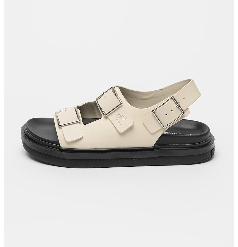 Кожени сандали с токи и равна подметка CALVIN KLEIN JEANS