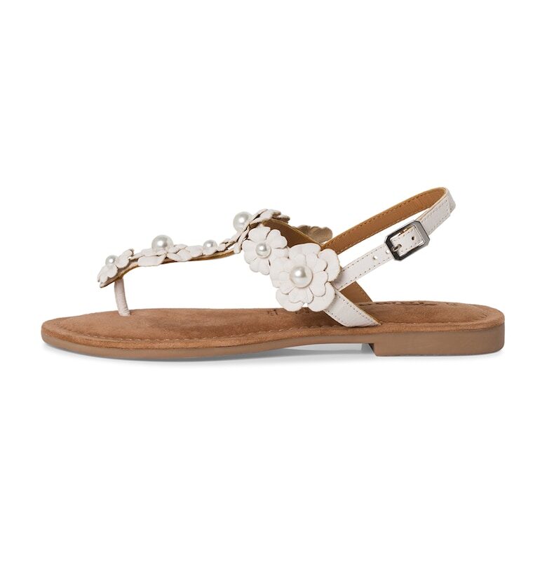 Кожени сандали с флорални детайли Tamaris