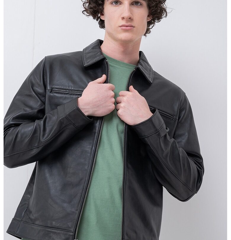 Кожено яке със странични джобове CALVIN KLEIN