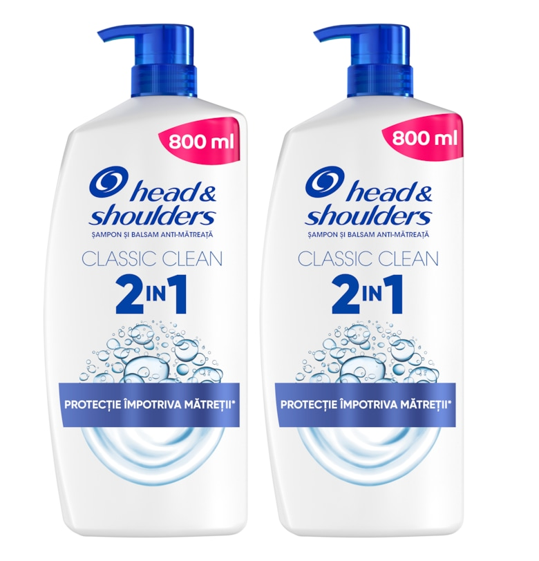 Комплект: 2 x Шампоан Head & Shoulders Classic Clean 2-in-1 против пърхот за всички типове коса и скалп - 800 мл HeadShoulders