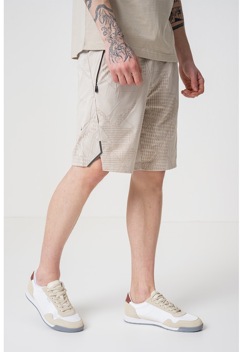 Къс панталон Hecon Desert Active с принт и джобове с цип BOSS