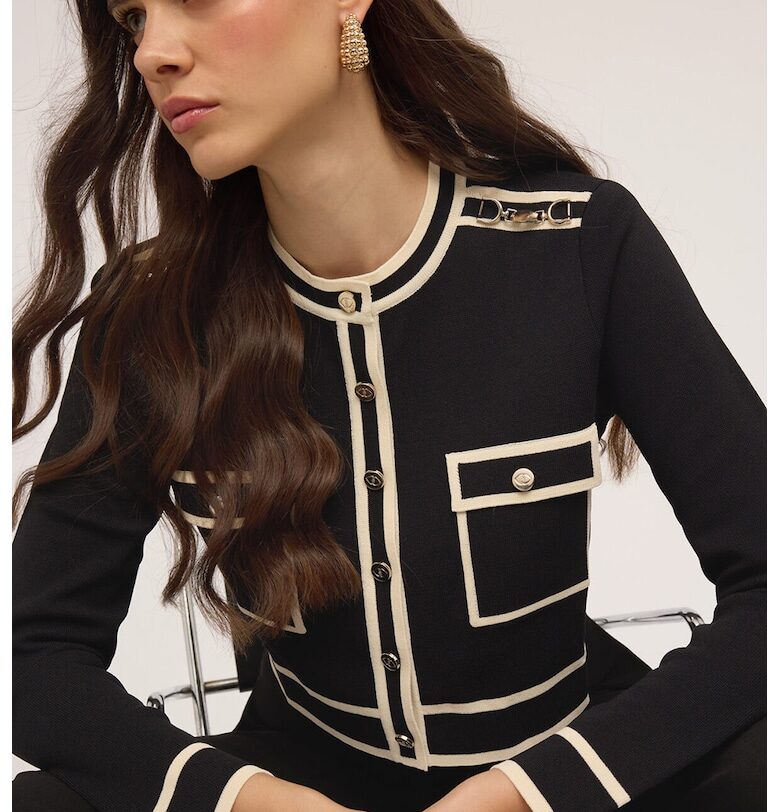 Къс пуловер с копчета Motivi