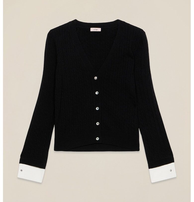 Къс пуловер с копчета Oltre