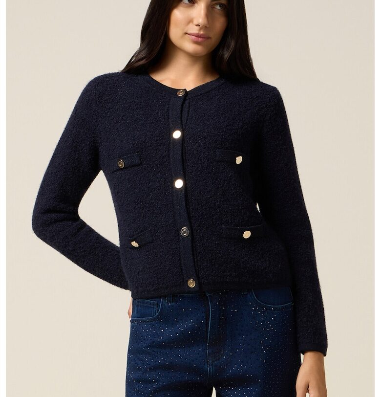 Къс пуловер с копчета Oltre