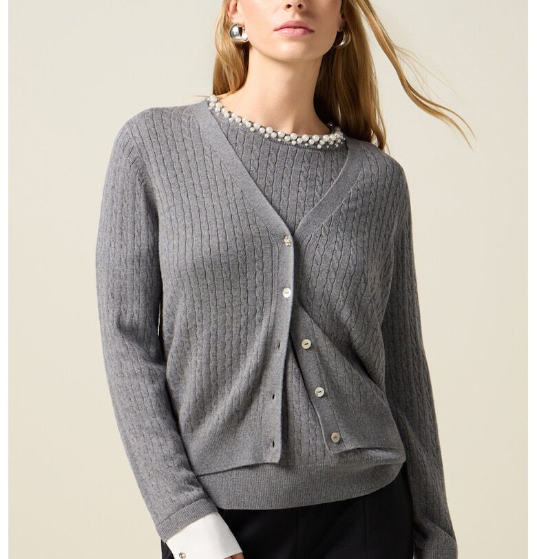 Къс пуловер с копчета Oltre