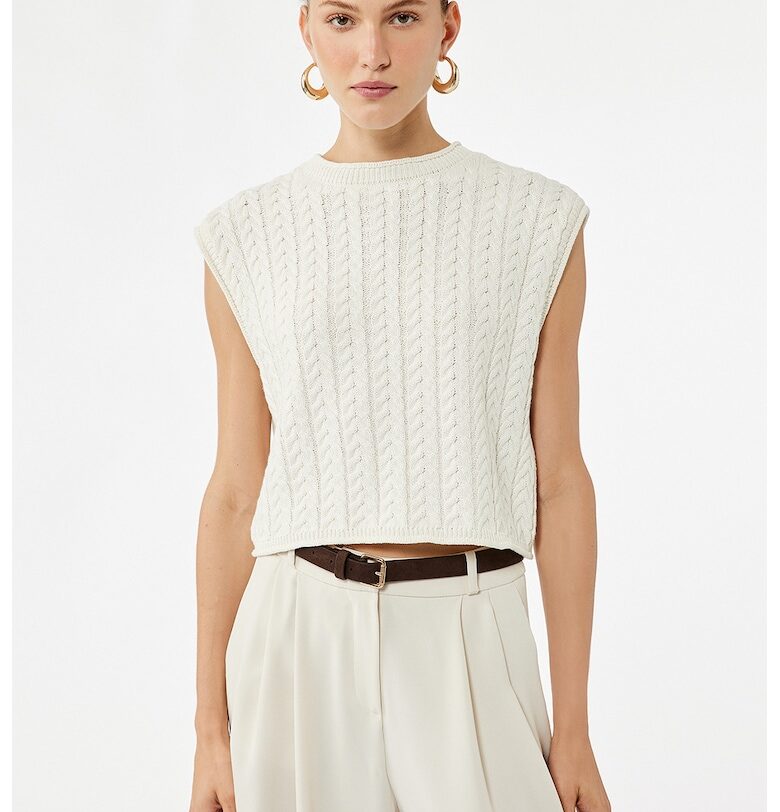 Къс пуловер с къси ръкави KOTON