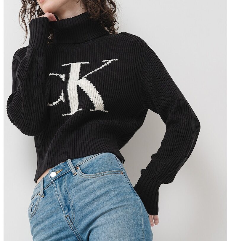 Къс пуловер с лого CALVIN KLEIN JEANS