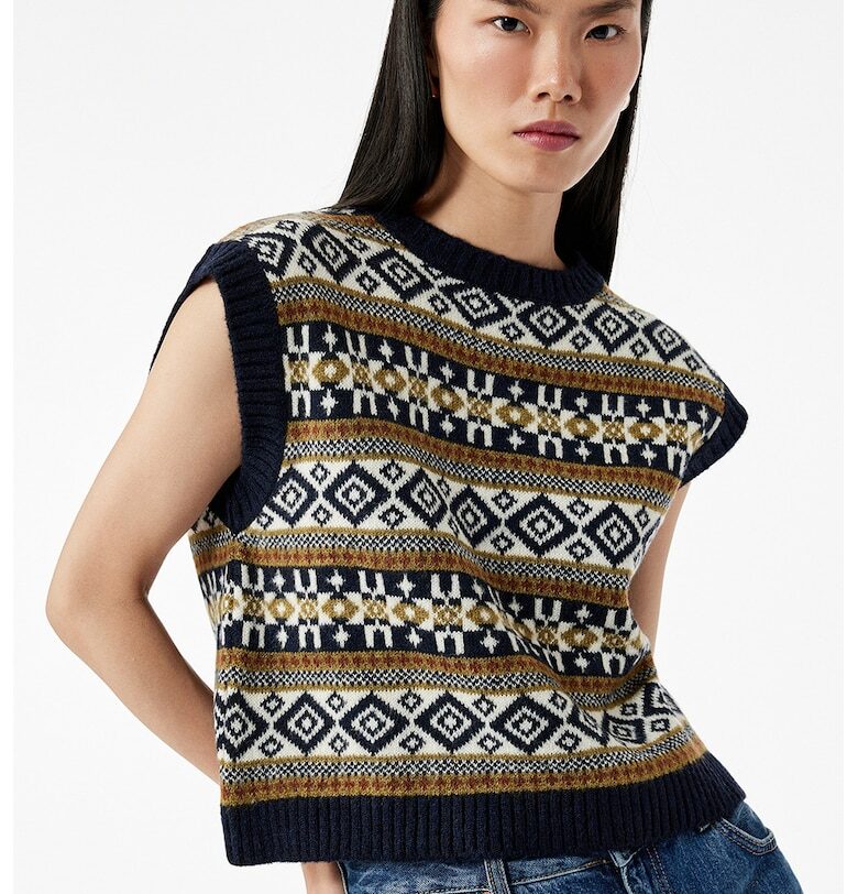 Къс пуловер с фигурален принт KOTON