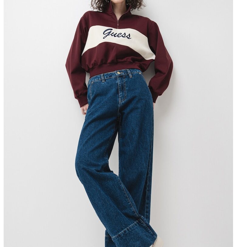 Къс суитшърт с къс цип GUESS