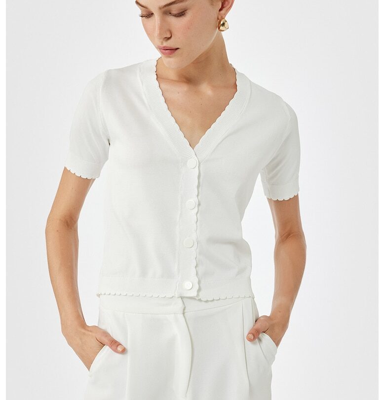 Къса жилетка с къдрави краища KOTON