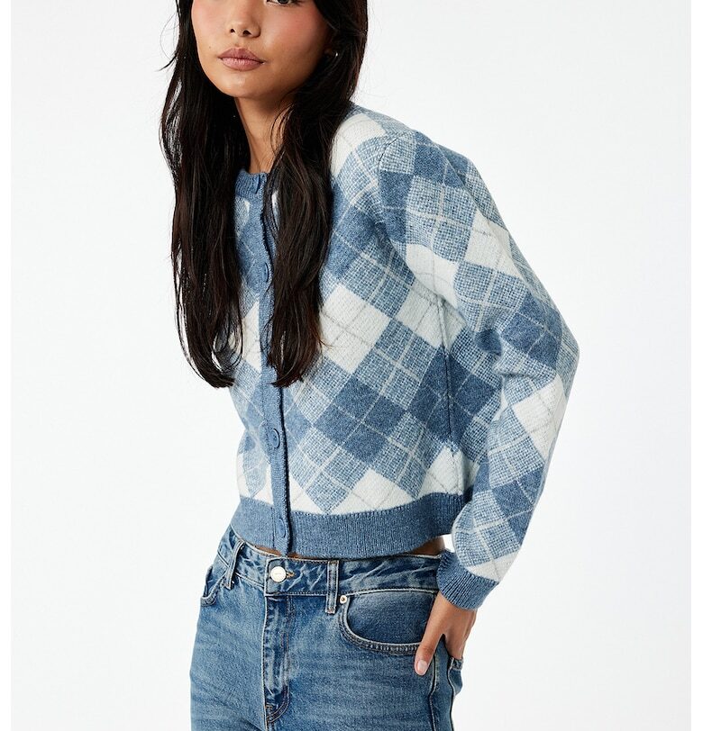 Къса карирана жилетка KOTON