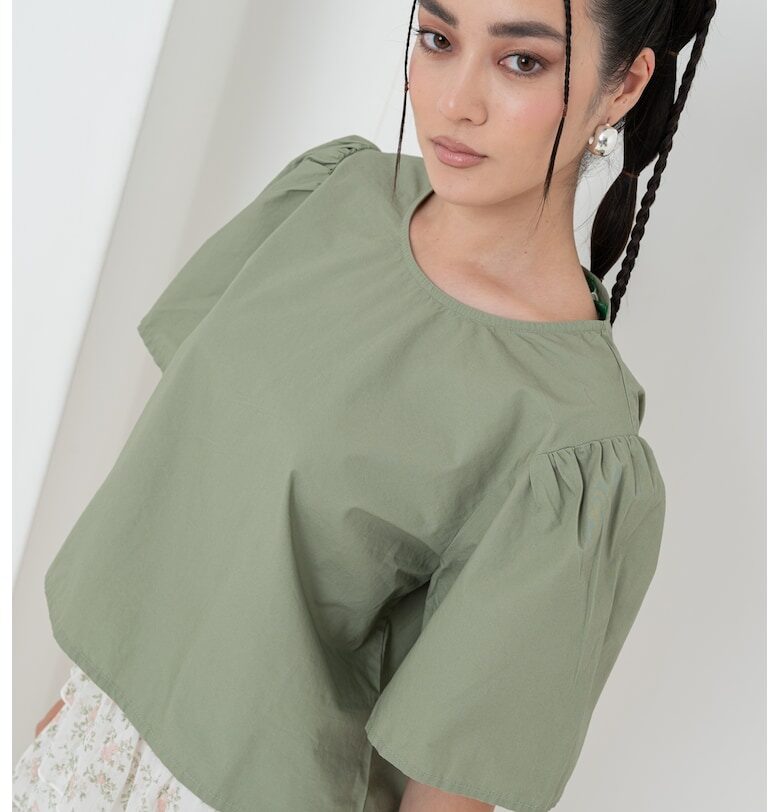 Къса памучна блуза United Colors of Benetton