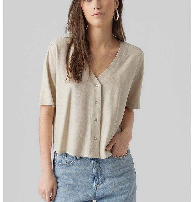 Къса риза с лен Vero Moda