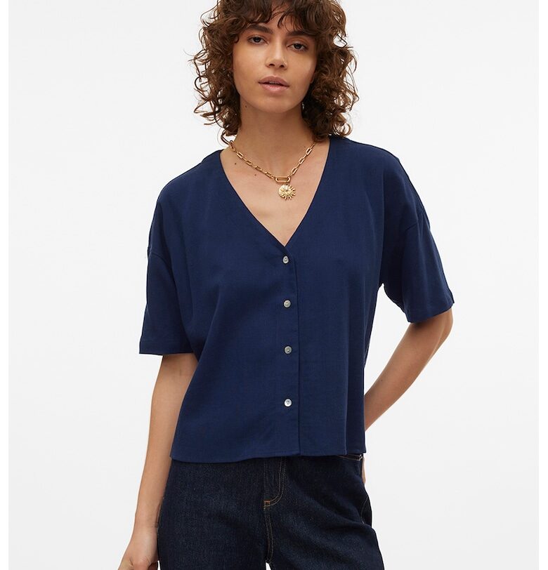 Къса риза с лен Vero Moda
