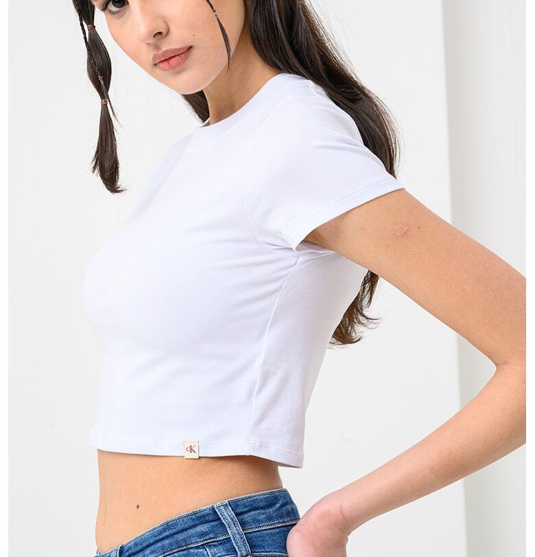 Къса слим тениска CALVIN KLEIN JEANS