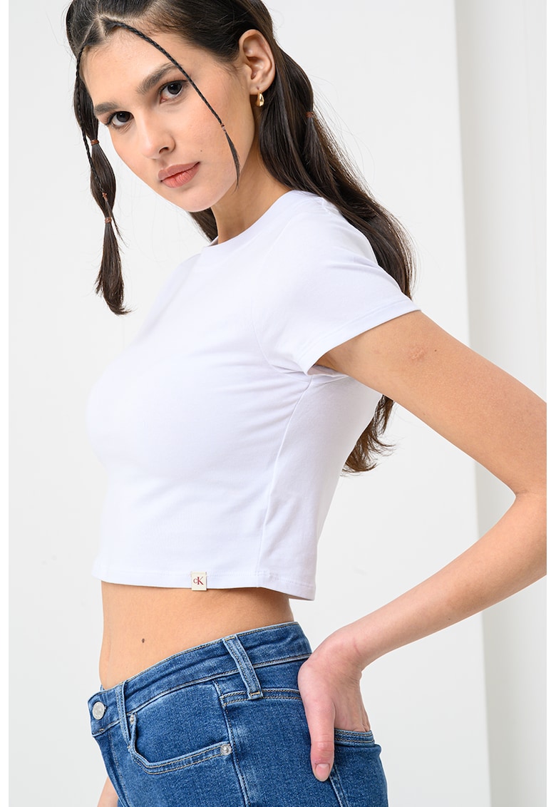 Къса слим тениска CALVIN KLEIN JEANS