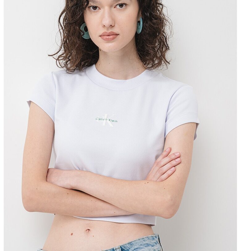 Къса тениска с лого CALVIN KLEIN JEANS