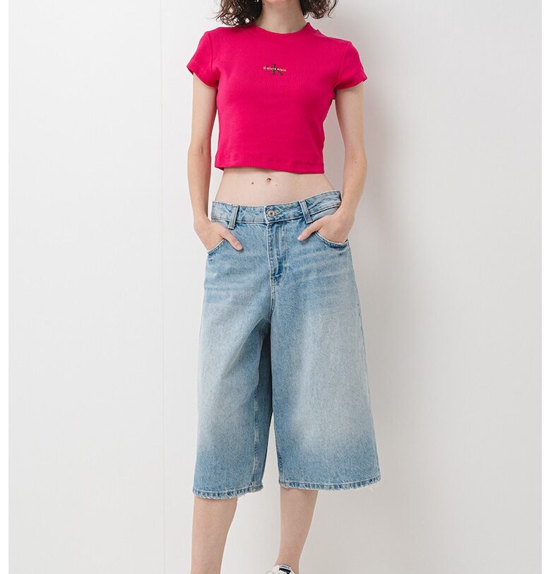 Къса тениска с лого CALVIN KLEIN JEANS