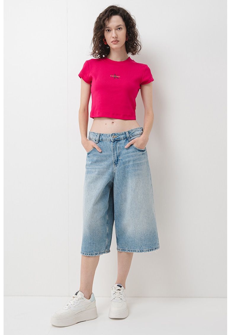 Къса тениска с лого CALVIN KLEIN JEANS