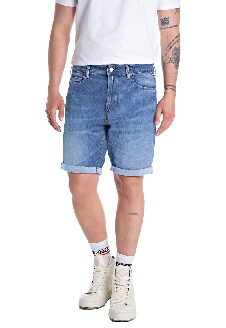 Къси дънки със средна талия Replay