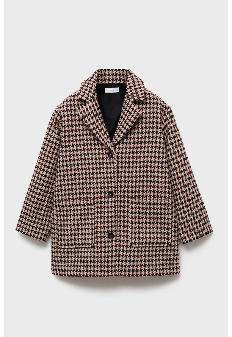 Късо пепитено палто Mango