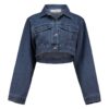 Късо яке от деним с декоративни камъни Hailys