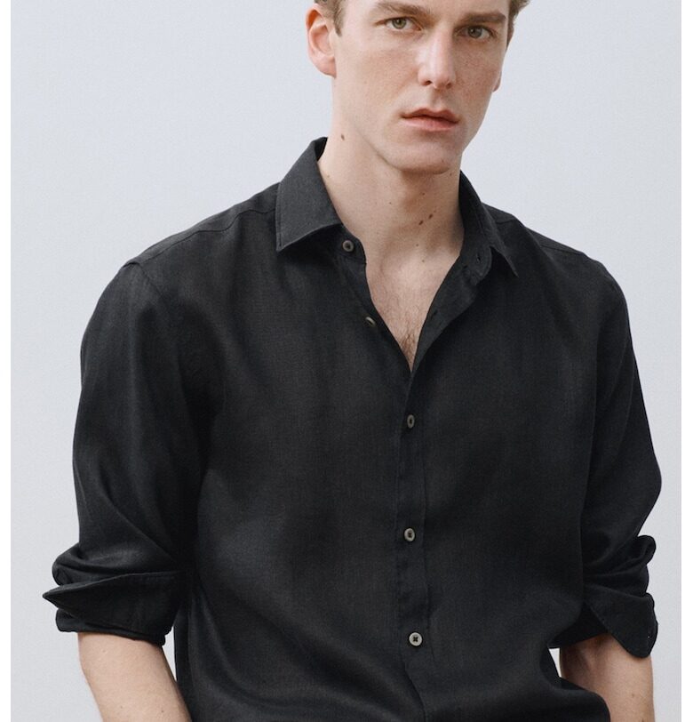 Ленена риза без шарка Mango