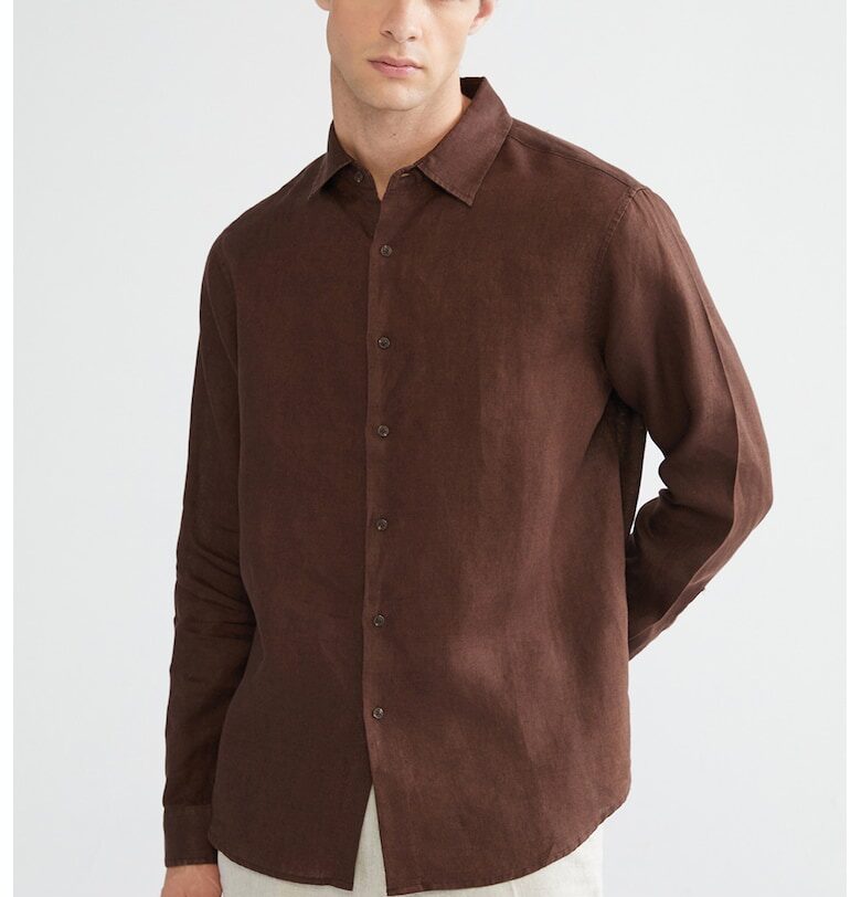 Ленена риза с копчета на маншетите LC WAIKIKI