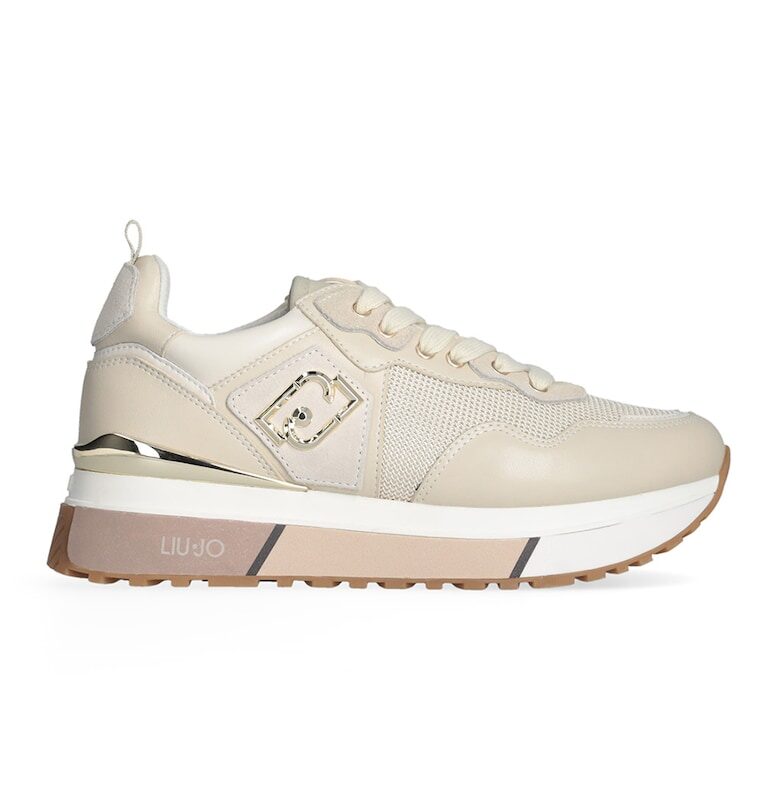 Маратонки с кожа - мрежа и метално лого Liu Jo