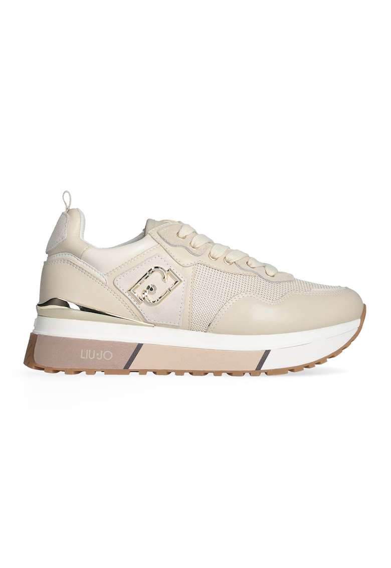 Маратонки с кожа - мрежа и метално лого Liu Jo