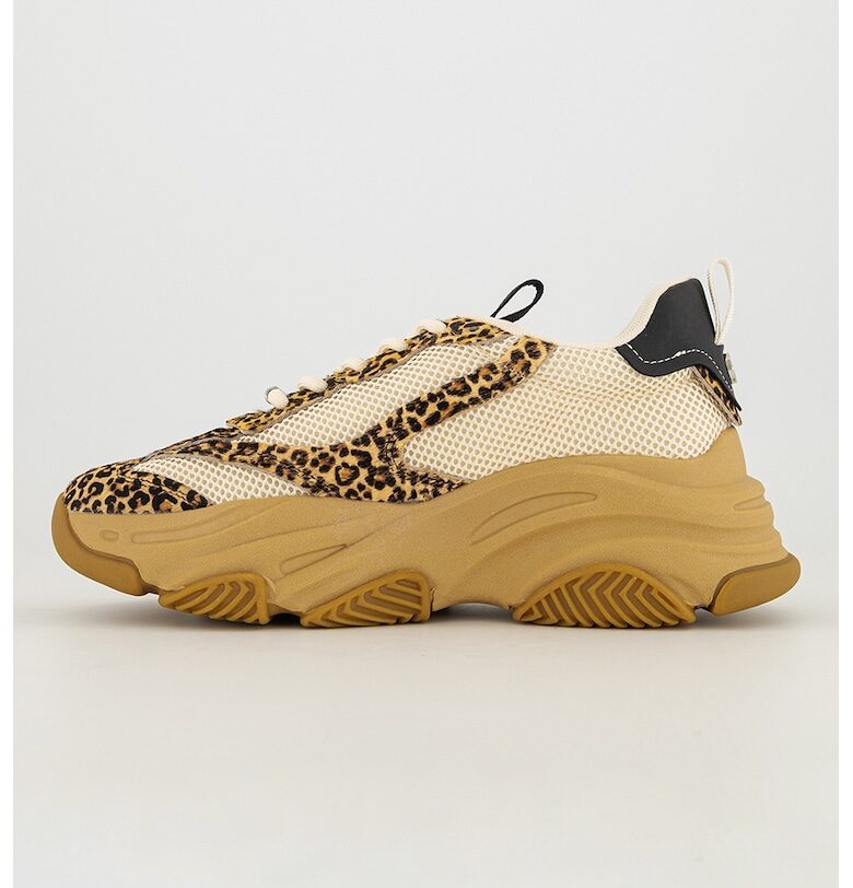 Мрежести спортни обувки от кожа със скосена подметка Steve Madden