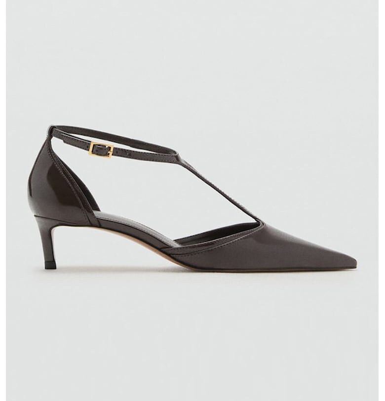 Обувки от еко кожа с котешки ток Mango