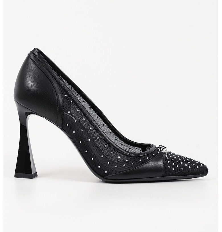 Обувки от кожа и текстил с котешки ток Karl Lagerfeld