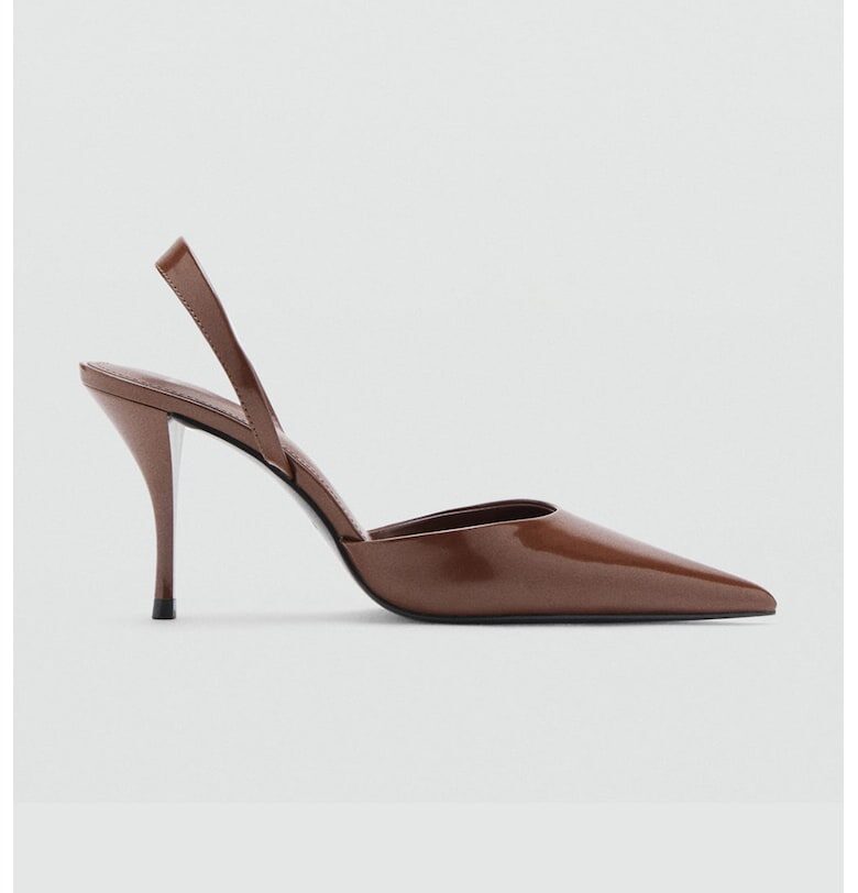 Обувки с отворена пета и висок ток Mango