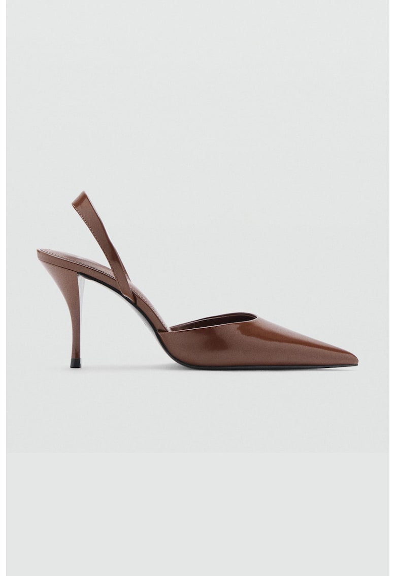 Обувки с отворена пета и висок ток Mango