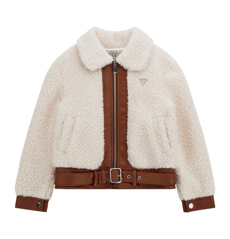 Палто от еко вълна с джобове GUESS KIDS