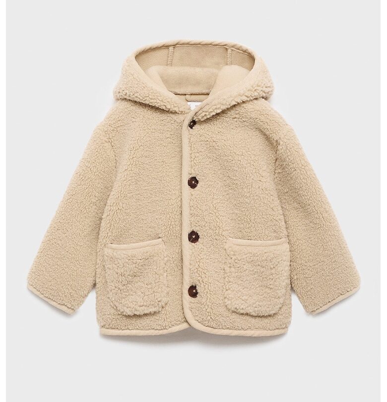 Палто от еко пух с пришити джобове Mango