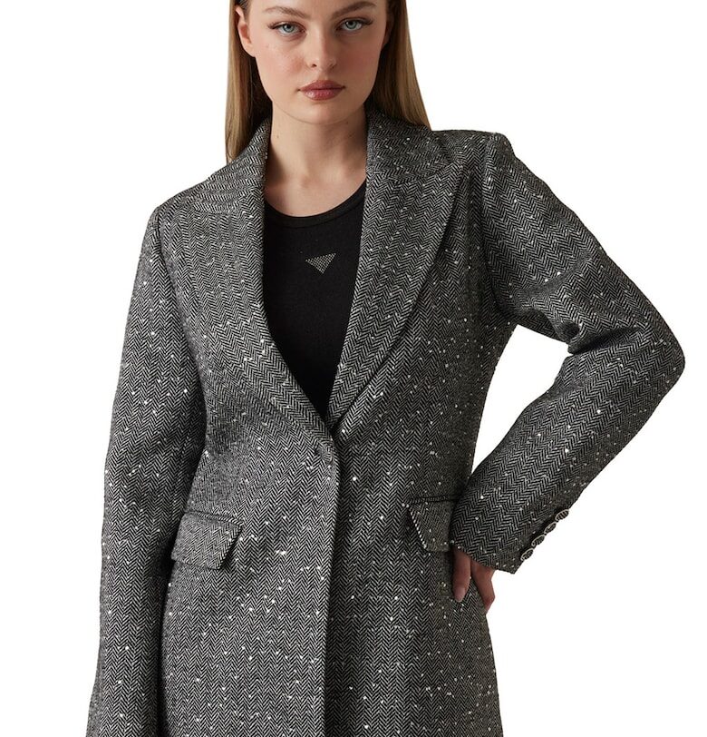 Палто с раздвоен ревер и джобове с капаче GUESS