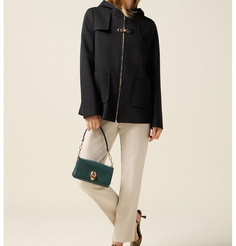 Палто с цип и качулка Oltre