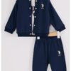 Памучен комплект с бродирано лого - 3 части US Polo Assn