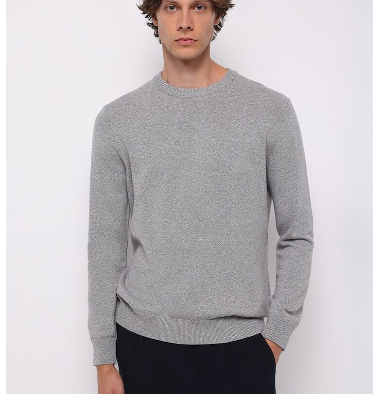 Памучен пуловер с овално деколте COLINS